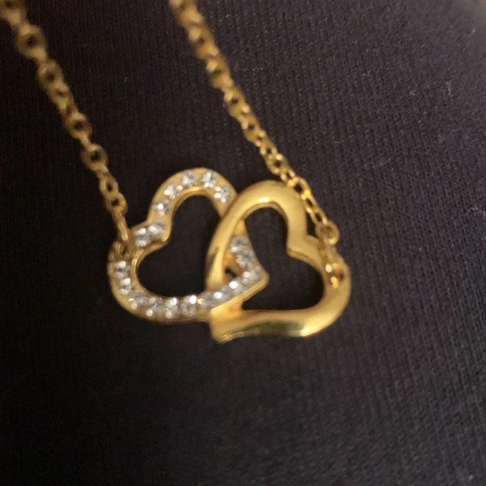 Elegant Gold and Silver Heart Necklace - Picture 7 of 8